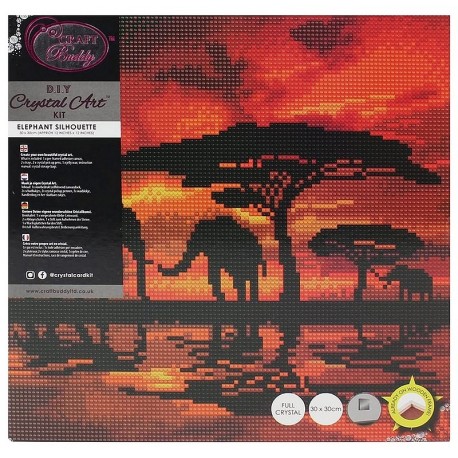 KIT TABLEAU SAFARI 30X30CM BRODERIE DIAMANT SUR CHASSIS BOIS-LiloJouets-Morbihan-Bretagne