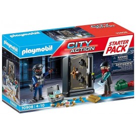 70908 STARTER PACK POLICIER ET CAMBRIOLEUR DE COFFRE PLAYMOBIL CITY ACTION-LiloJouets-Morbihan-Bretagne