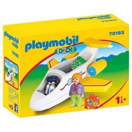 70185 AVION AVEC PILOTE ET VACANCIERE PLAYMOBIL 1.2.3