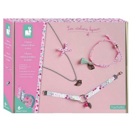 KIT CREATIF 3 BIJOUX RUBANS A FLEURS LES ATELIERS BIJOUX-LiloJouets-Morbihan-Bretagne