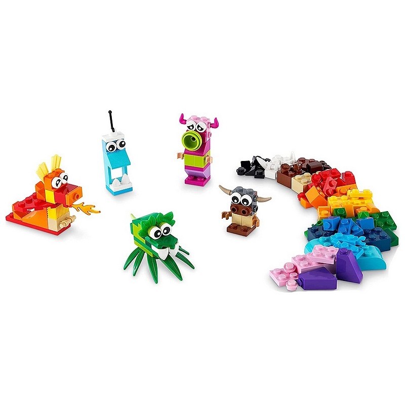 LEGO Classic Les monstres créatifs 11017 - Ensemble de construction avec 5  jouets pour enfants (140 pièces)