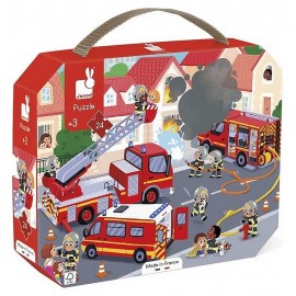 VALISETTE PUZZLE POMPIERS 24 PIECES