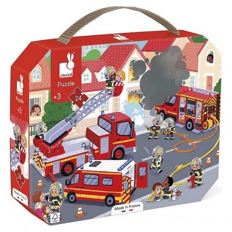 VALISETTE PUZZLE POMPIERS 24 PIECES-LiloJouets-Morbihan-Bretagne