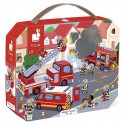 VALISETTE PUZZLE POMPIERS 50X40CM 24 PIECES - POSTER INCLUS