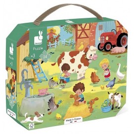 VALISETTE PUZZLE UNE JOURNEE A LA FERME 24 PIECES