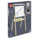 TABLEAU BOIS GRIS JAUNE PIEDS REGLABLES 91-126CM