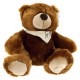 Peluche ours brun assis 40cm avec echarpe-lilojouets-morbihan-bretagne