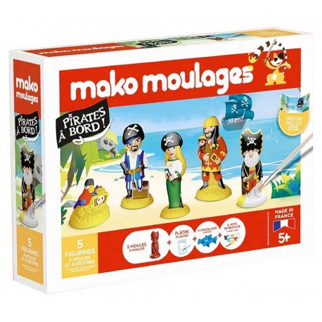 COFFRET PLATRE PIRATES A BORD 5 MOULES ET PEINTURE MAKO MOULAGES-LiloJouets-Morbihan-Bretagne