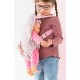 Porte bebe rose fleuri pour poupon 36-42cm-lilojouets-morbihan-bretagne