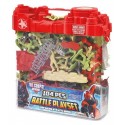 BARIL SOLDATS 104 PIECES AVEC ENGINS MILITAIRES ET BASE 3 ARMEES