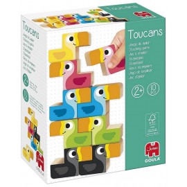 JEU TOUCANS A EMPILER 10 PIECES BOIS GOULA-LiloJouets-Morbihan-Bretagne