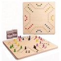 JEU DE TOCK PLATEAU 4/6 JOUEURS DOUBLE FACE - 24 PIONS ET 2 JEUX DE 54 CARTES