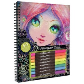 CAHIER COLORIAGE SPIRALE 60 PAGES NOIRES 8 FEUTRES NEBULOUS STARS-LiloJouets-Morbihan-Bretagne