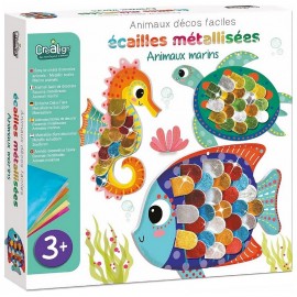 COFFRET ECAILLES METALLISEES ANIMAUX MARINS