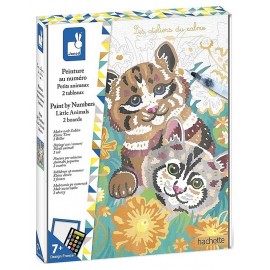 COFFRET 2 TABLEAUX PETITS ANIMAUX PEINTURE AU NUMERO LES ATELIERS DU CALME