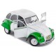 Voiture citroen 2cv6 blanche verte 1982 1.18e metal-lilojouets-morbihan-bretagne