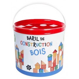BARIL DE CONSTRUCTION BOIS 60 PIECES-LiloJouets-Morbihan-Bretagne