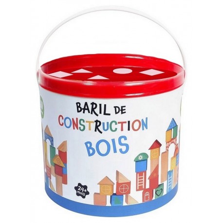 BARIL DE CONSTRUCTION BOIS 60 PIECES-LiloJouets-Morbihan-Bretagne