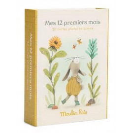 COFFRET 30 CARTES PHOTOS NAISSANCE 12 PREMIERS MOIS PETITS LAPINS-LiloJouets-Morbihan-Bretagne