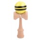 Bilboquet kendama hetre boule 6cm jaune et bandeaux noirs-lilojouets-morbihan-bretagne