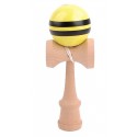 BILBOQUET KENDAMA BOIS - BOULE 6CM JAUNE ET BANDEAUX NOIRS