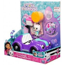 VEHICULE CHABRIOLETTE ET FIGURINE PANDY AVEC ACCESSOIRES GABBY DOLLHOUSE