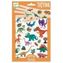 TATOUAGES DINOSAURES POCHETTES 2 FEUILLES 21X14CM 50 TATOUAGES