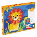COFFRET COLLAGES BOUCLETTES 4 TABLEAUX 21X28CM ANIMAUX