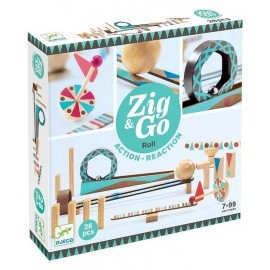 CIRCUIT ZIG&GO ROLL 28 PIECES BOIS ACTION REATION