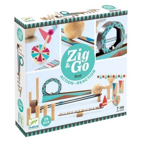 CIRCUIT ZIG&GO ROLL 28 PIECES BOIS ACTION REATION-LiloJouets-Morbihan-Bretagne