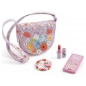 SAC A MAIN ROSE DE BIRDIE ET ACCESSOIRES BOIS