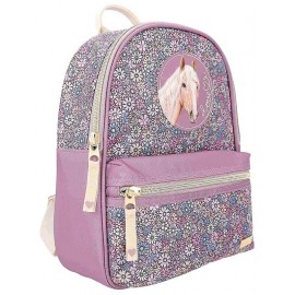 SAC A DOS VIOLET FLEURS CHEVAL MISS MELODY