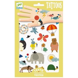 TATOUAGES JOLIES PETITES CHOSES POCHETTE 2 FEUILLES 21X14CM 50 TATOUAGES