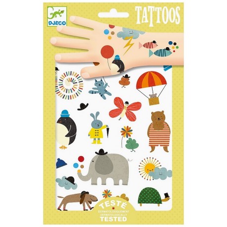 TATOUAGES JOLIES PETITES CHOSES POCHETTE 2 FEUILLES 21X14CM 50 TATOUAGES-LiloJouets-Morbihan-Bretagne