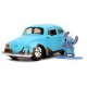 Voiture volkswagen beetle bleue 1959 1.32e metal avec figurine stitch-lilojouets-morbihan-bretagne