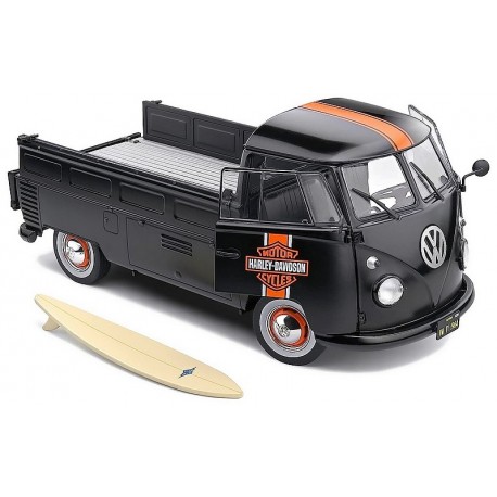 VEHICULE PICKUP VOLKSWAGEN T1 NOIR 1950 HARLEY 1.18E METAL-LiloJouets-Morbihan-Bretagne