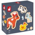 PACK 4 PUZZLES BOIS EVOLUTIFS ANIMAUX DE LA FERME - 2 A 5 PIECES