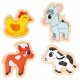 Pack 4 puzzles bois evolutifs animaux de la ferme 2 a 5 pieces-lilojouets-morbihan-bretagne