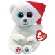 Peluche 20cm emery ours blanc noel beanie bellies small-lilojouets-morbihan-bretagne