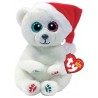 PELUCHE 20CM EMERY OURS BLANC NOEL BEANIE BELLIES SMALL-LiloJouets-Morbihan-Bretagne