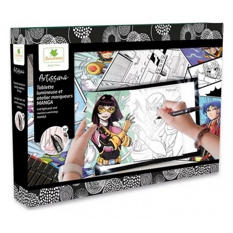 TABLETTE LUMINEUSE XXL ATELIER MARQUEURS MANGA ARTISSIMO-LiloJouets-Morbihan-Bretagne