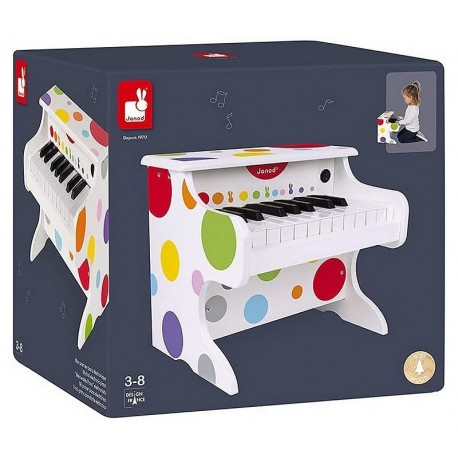 MON PREMIER PIANO ELECTRONIQUE BOIS GAMME CONFETTI-LiloJouets-Morbihan-Bretagne