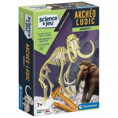 ARCHEO LUDIC MAMMOUTH SQUELETTE DINOSAURE PHOSPHORESCENT SCIENCE ET JEU-LiloJouets-Morbihan-Bretagne