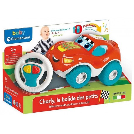 VOITURE RADIOCOM CHARLY LE BOLIDE DES PETITS INTERACTIF BABY CLEMENTONI-LiloJouets-Morbihan-Bretagne