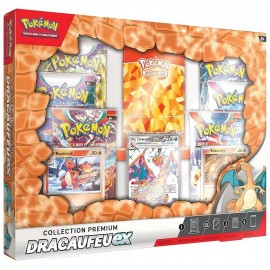 COFFRET COLLECTION PREMIUM DRACAUFEU-EX POKEMON 6 BOOSTERS-LiloJouets-Morbihan-Bretagne