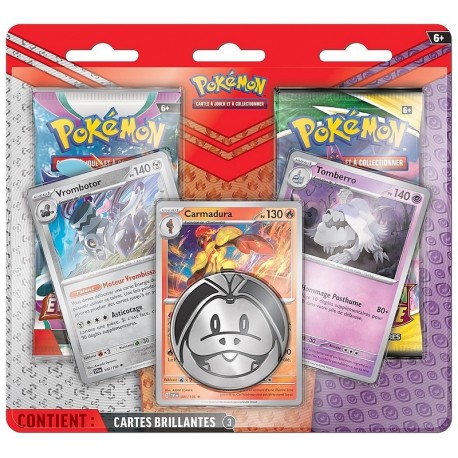 PACK 2 BOOSTERS POKEMON OCT23 ET 3 CARTES BRILLANTES-LiloJouets-Morbihan-Bretagne