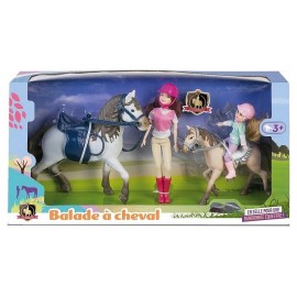 PACK POUPEES ET CHEVAUX BALADE A CHEVAL