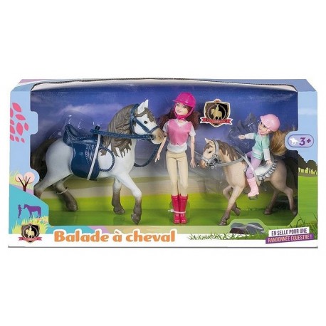 PACK POUPEES ET CHEVAUX BALADE A CHEVAL-LiloJouets-Morbihan-Bretagne