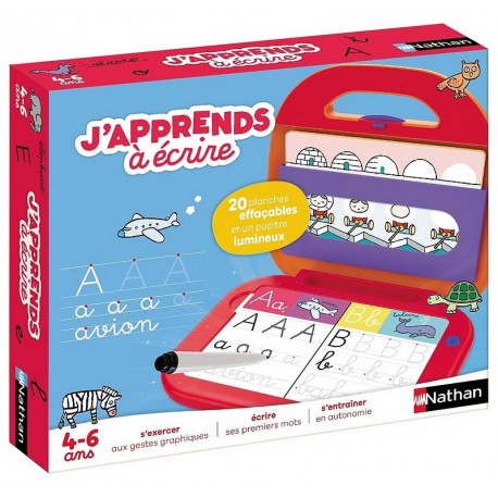 COFFRET J’APPRENDS A ÉCRIRE - V2 AVEC 20 PLANCHES EFFACABLES ET PUPITRE LUMINEUX-LiloJouets-Morbihan-Bretagne