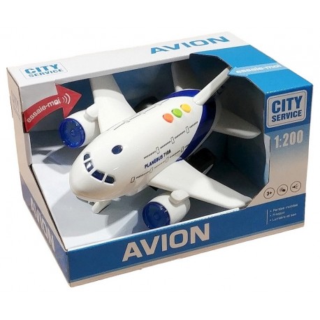 AVION A FRICTION SONS ET LUMIERES 19CM-LiloJouets-Morbihan-Bretagne